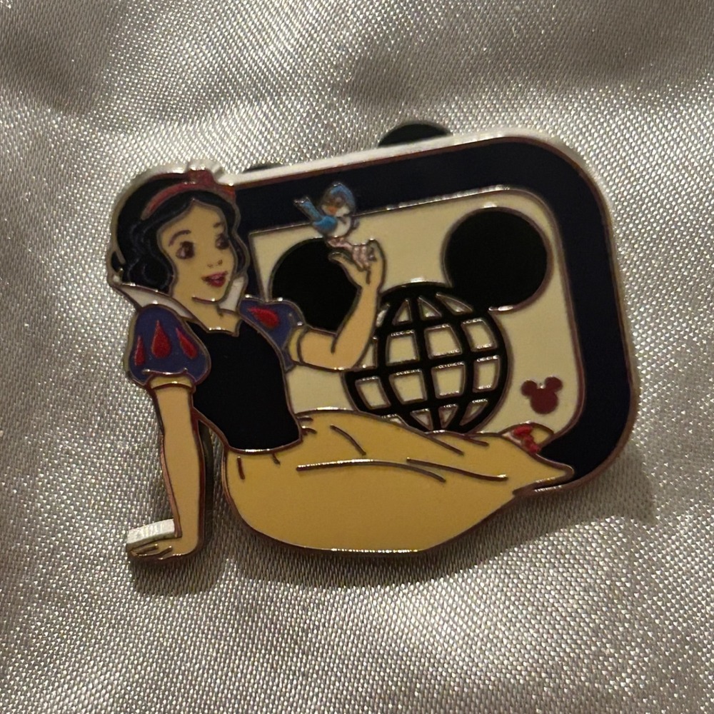 Disney Hidden Disney 2023 Snow White Epcot Spaceship Earth Enamel Pin 4 of 5